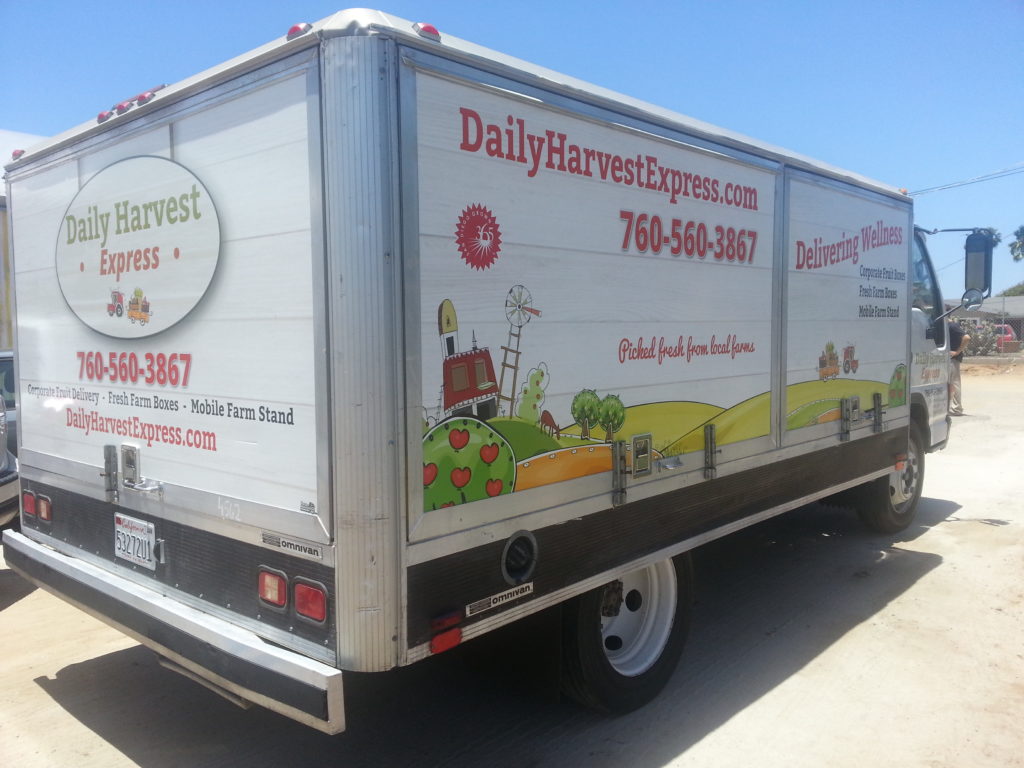 Woohoo! Daily Harvest Express now has a mobile market thanks to our first Farm Truck.