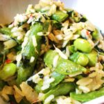 jasmine rice salad with snap peas and carrots