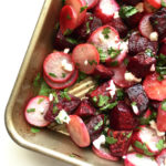 roasted beets and radishes with goat cheese