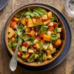 fall chopped salad with butternut squash spinach and apples