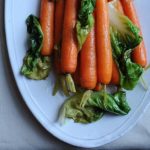 glazed carrots with braised butter lettuce