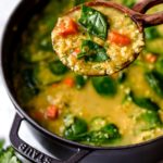 red lentil soup with spinach