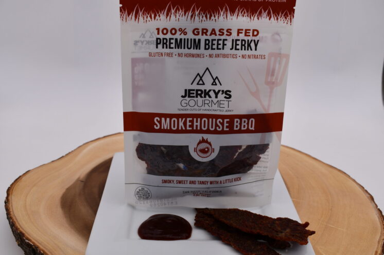 jerky's gourmet smokehouse bbq grass fed beef jerky