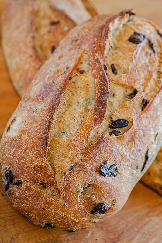black olive bread from bread & cie