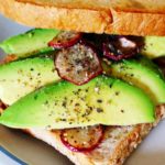 vegan radish avocado sandwich