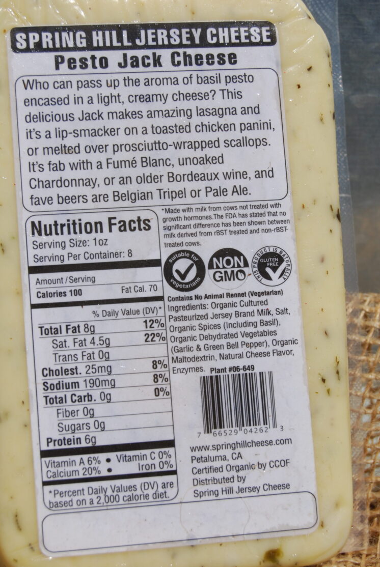 pesto jack nutrition info