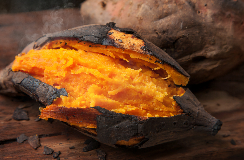 fire roasted sweet potatoes