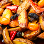 roasted fingerling potatoes and mushrooms