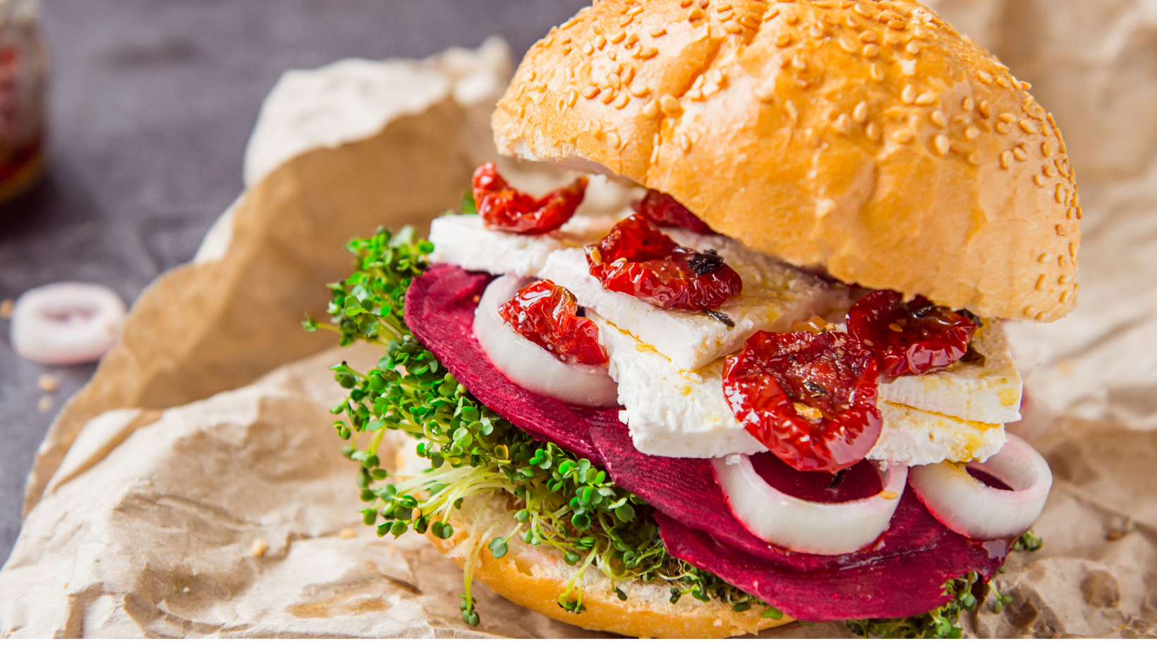 microgreen and veggie sandwich
